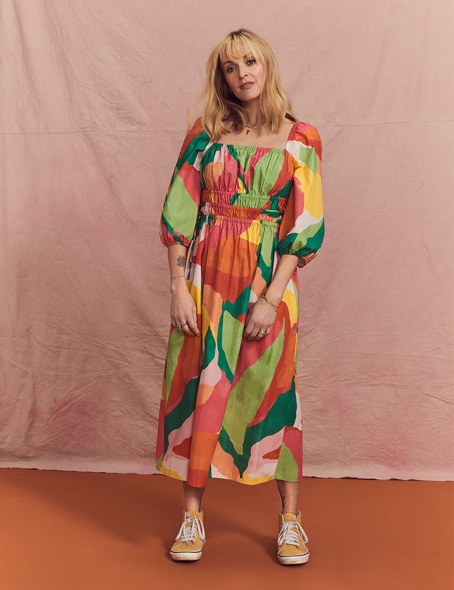 Fearne Cotton Multi Square Neck Franzie Midi Dress, Was £79, Now £25