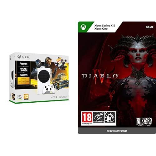 Xbox Series S + Diablo IV + Kredit Digital untuk Fortnite, Rocket League, dan Fall Guys