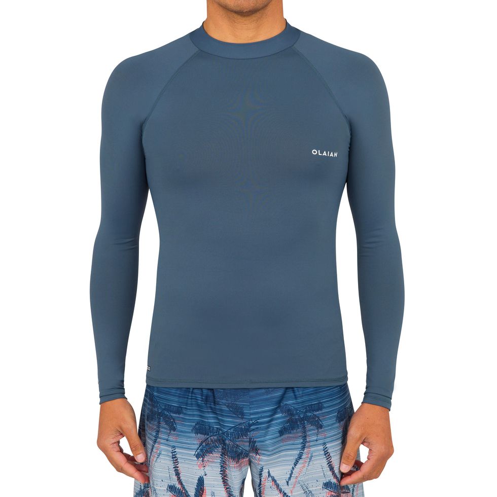 Man Rashguard Diving Swimsuit Surfing Rash Shirt Long Sleeve Surf