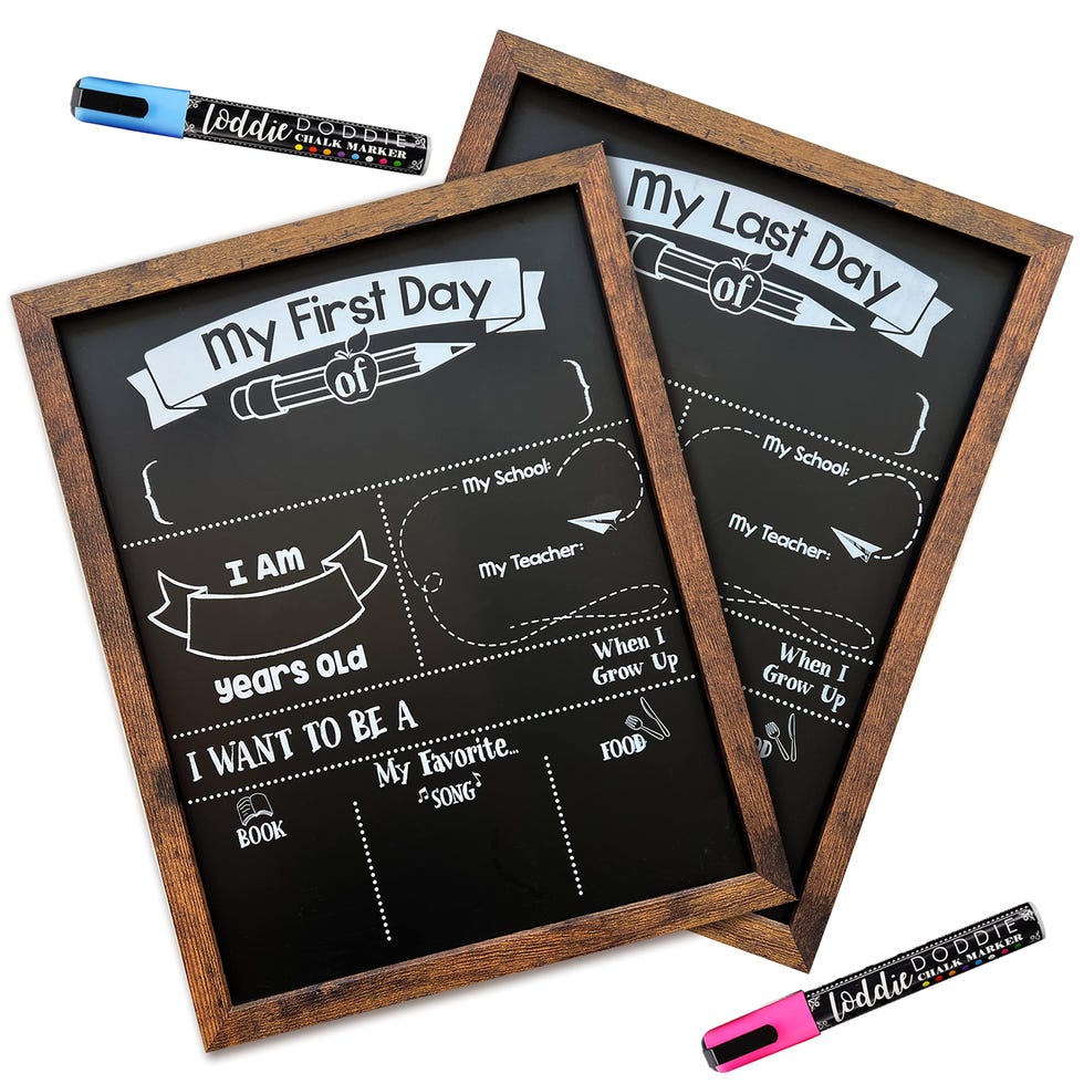 First and Last Day of School Magnetic Chalkboard Sign With Markers First and Last Day of School Magnetic Chalkboard Sign With Markers