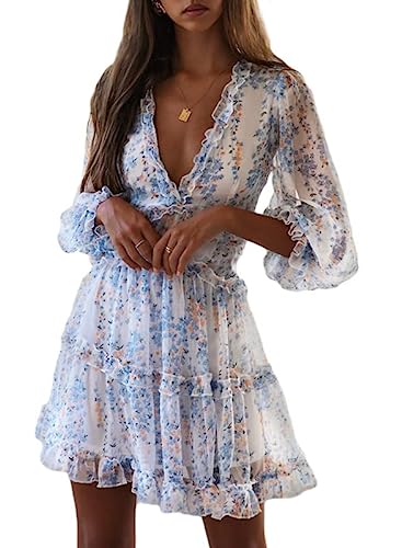  V-Neckline Long Sleeve Dress
