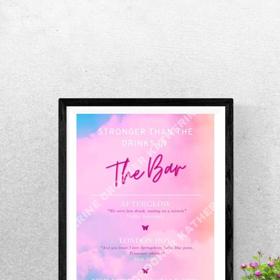 LOVER Customizable Taylor Swift Themed Cocktail Menu