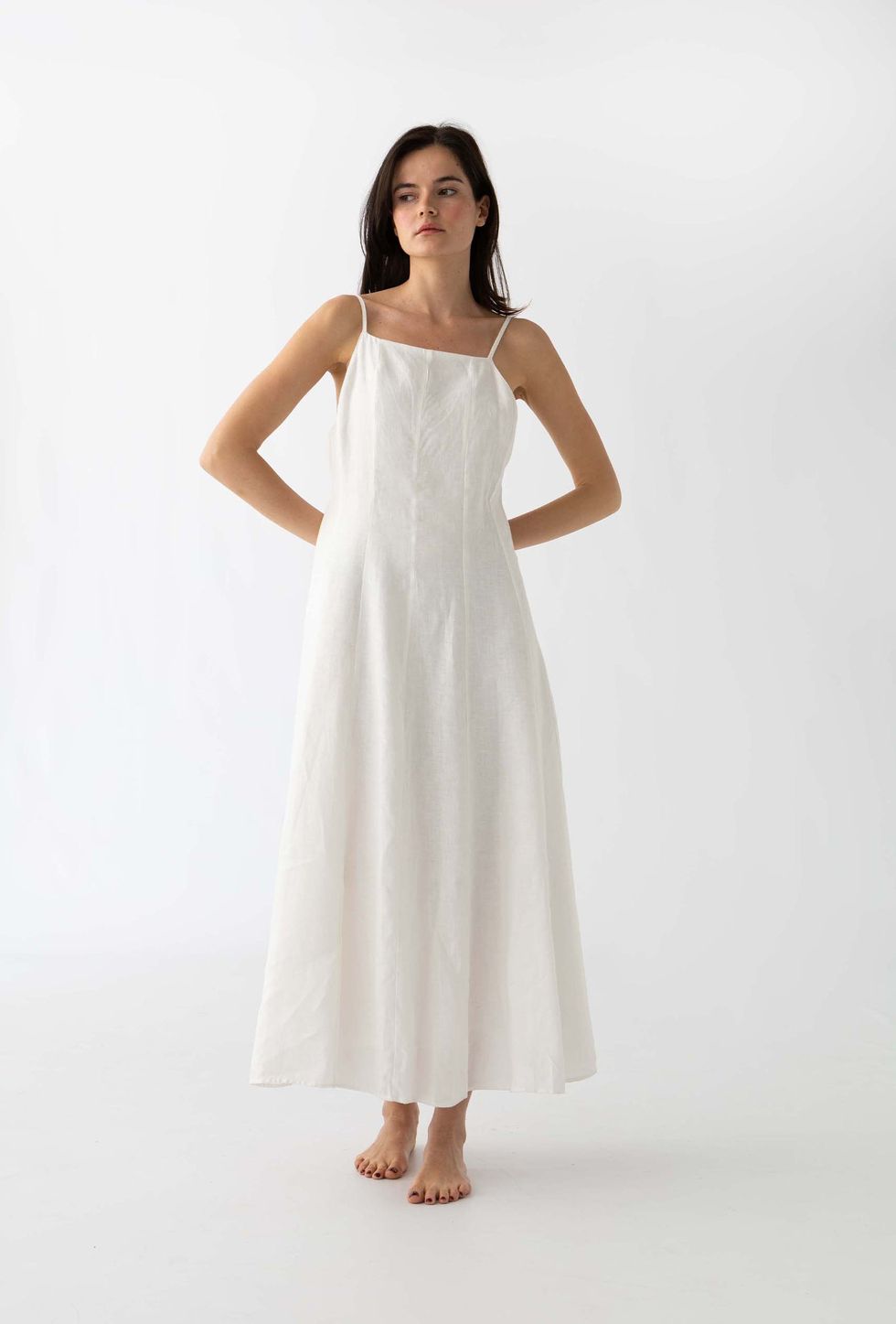 Vestido de lino blanco