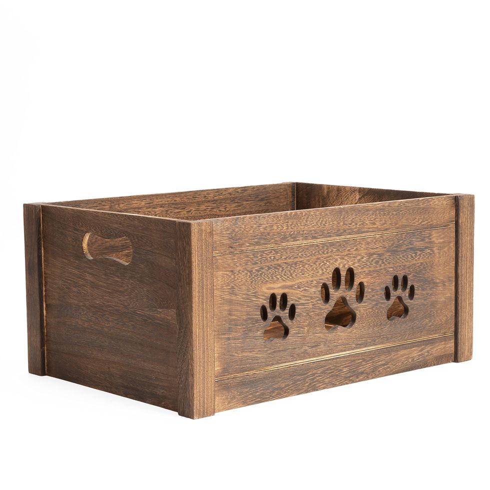 Wooden Dog Toy Storage Box, Dog Toy Bin Dog Toy Organizer with