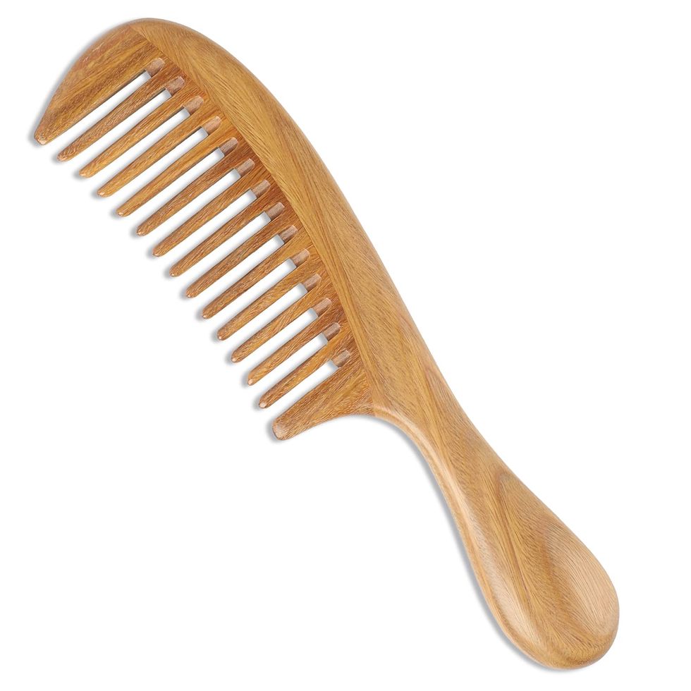Green Sandalwood Wide-Tooth Hair Comb