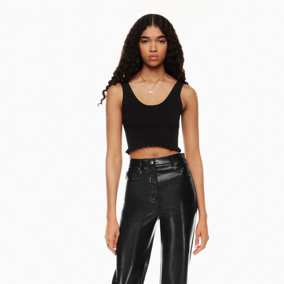 Wilfred Navy Cropped High Waist Pants