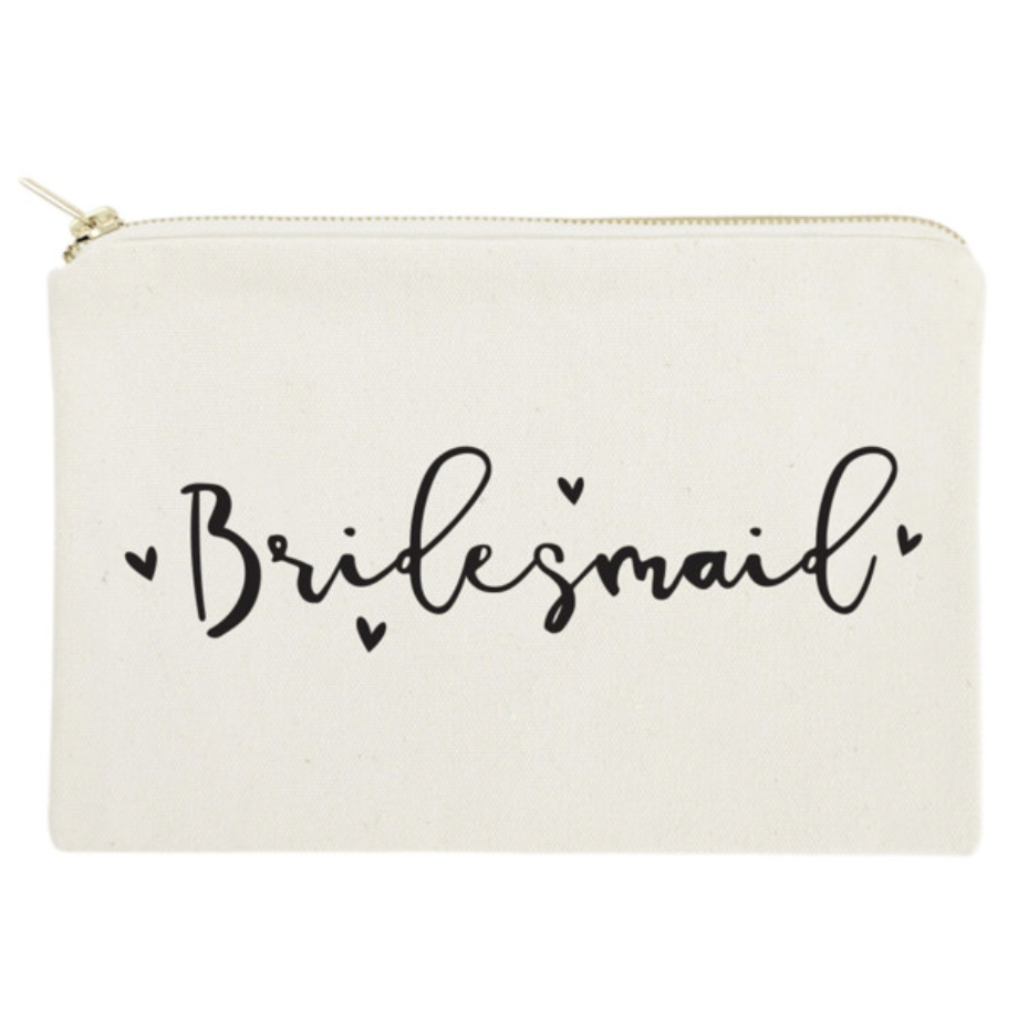 Bridesmaid Cotton Canvas Cosmetic Bag
