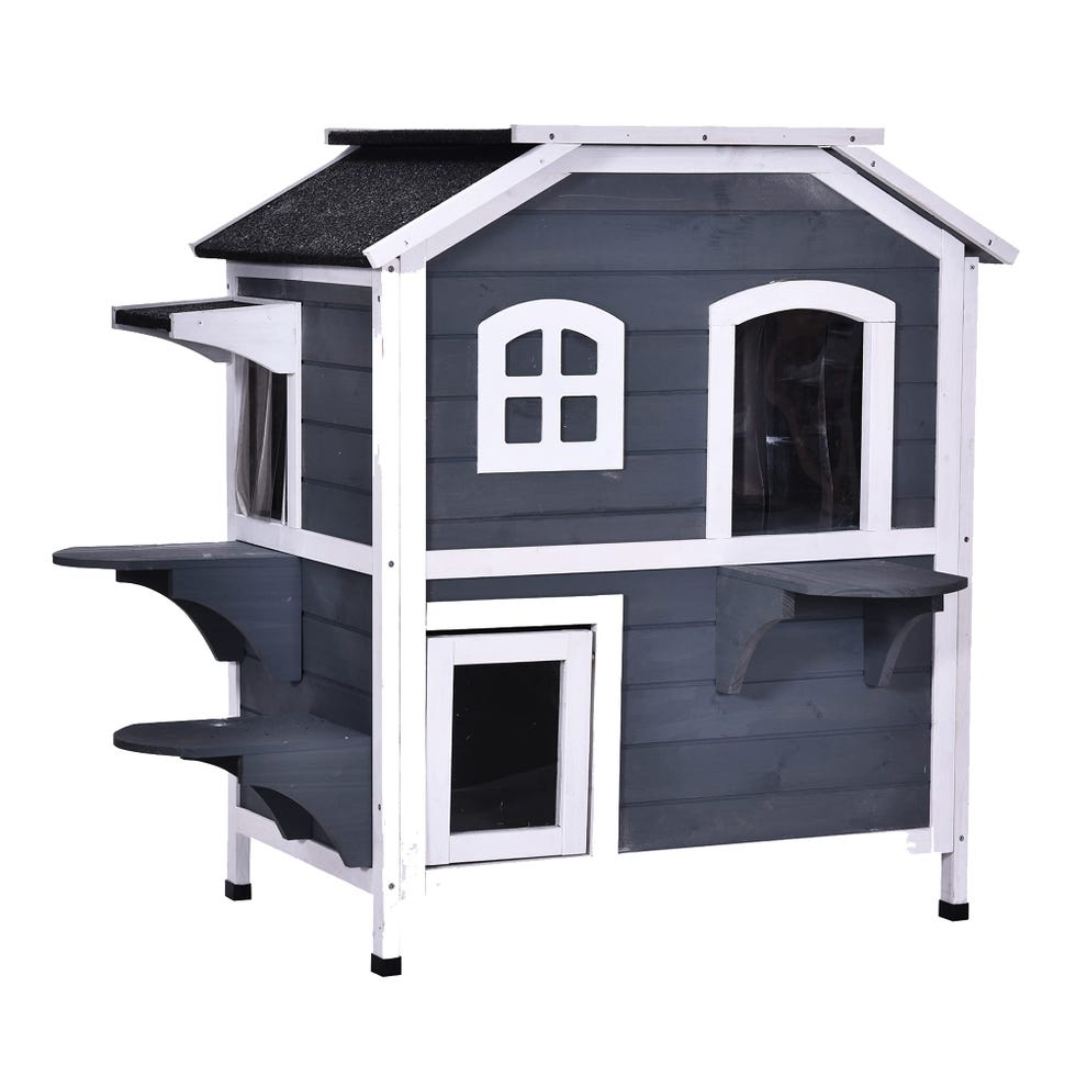 Wooden Outdoor Cat House With Escape Door