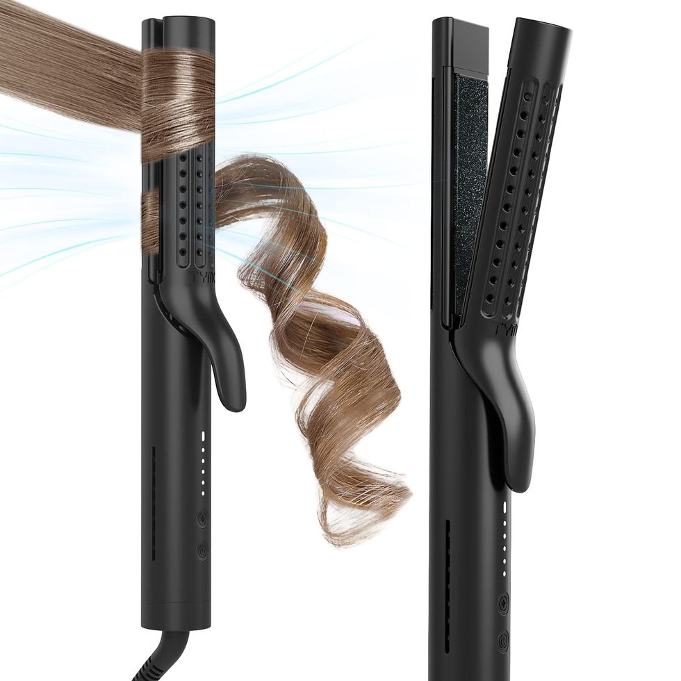 2-in-1 hair straightener and curler with Ionic Cool Air