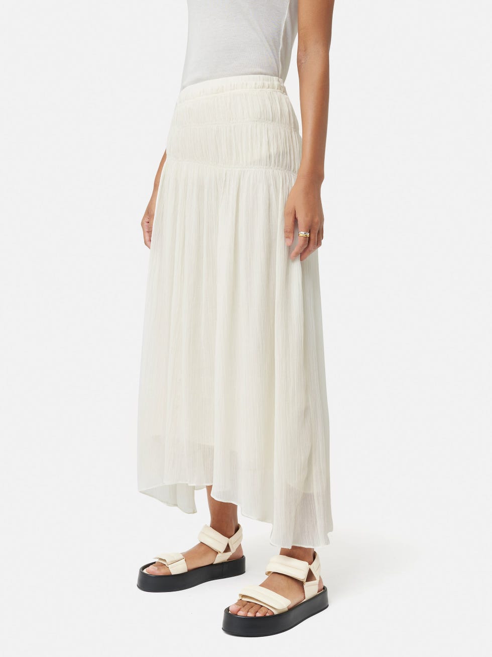Gauze Viscose Ruched Skirt
