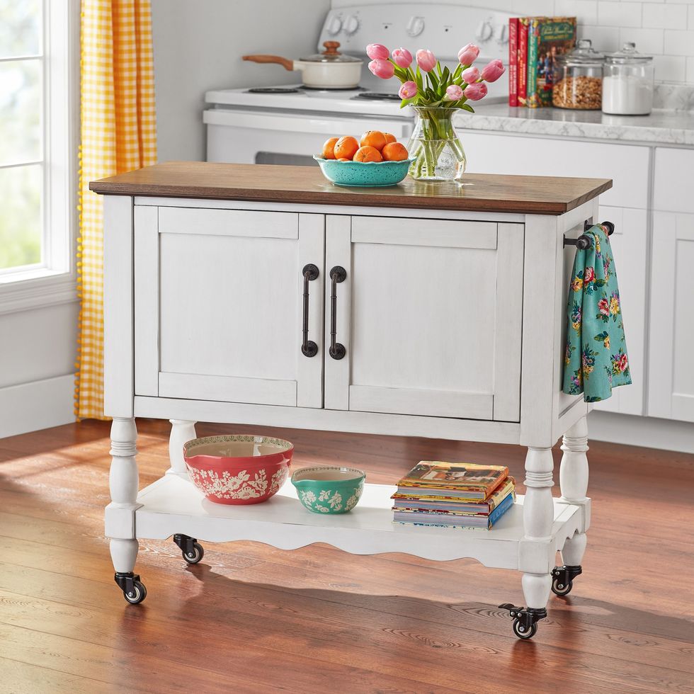 The Pioneer Woman Two-Tone Kitchen Cart