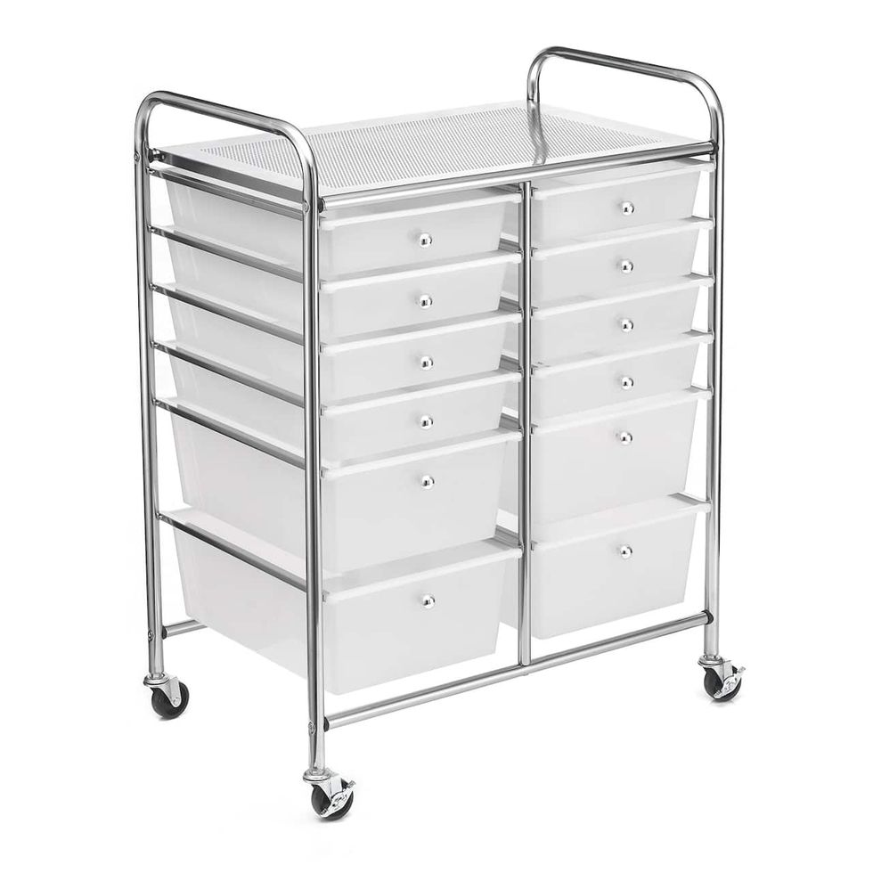 Clear 12 Drawer Rolling Cart by Simply Tidy
