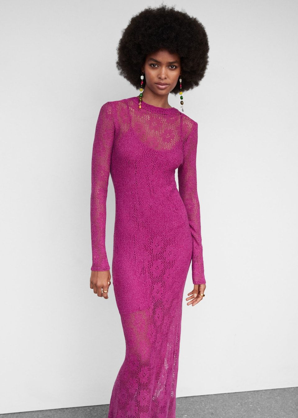 Vestido fucsia online mango