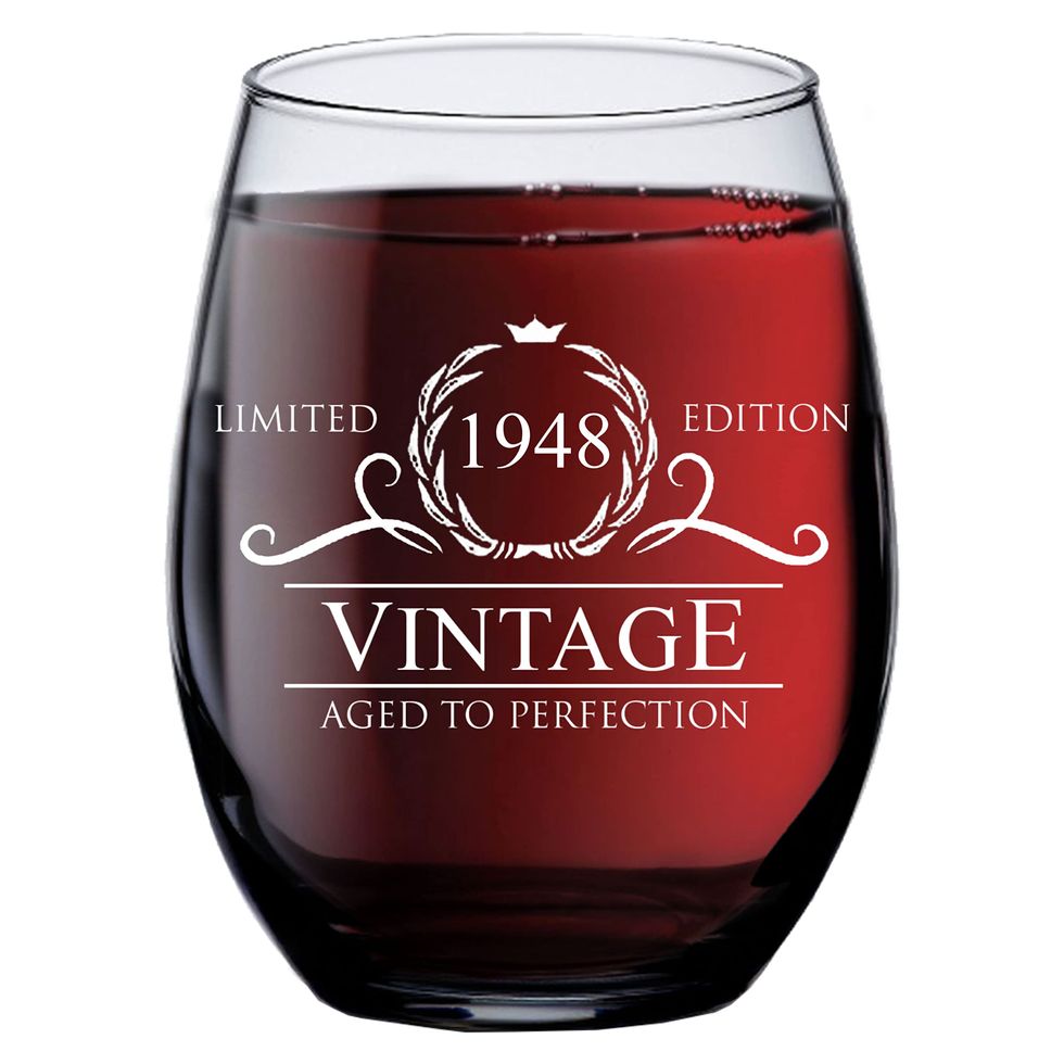 1948 Vintage Style Stemless Wine Glass