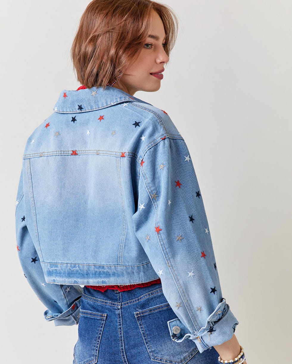 Harper Heritage Star Embroidered Denim Jacket Harper Heritage Star Embroidered Denim Jacket