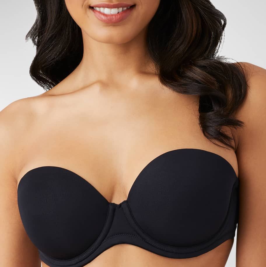  Womens Strapless Bra Silicone-Free Minimizer Bandeau Plus  Size Unlined Taupe Tan 36A