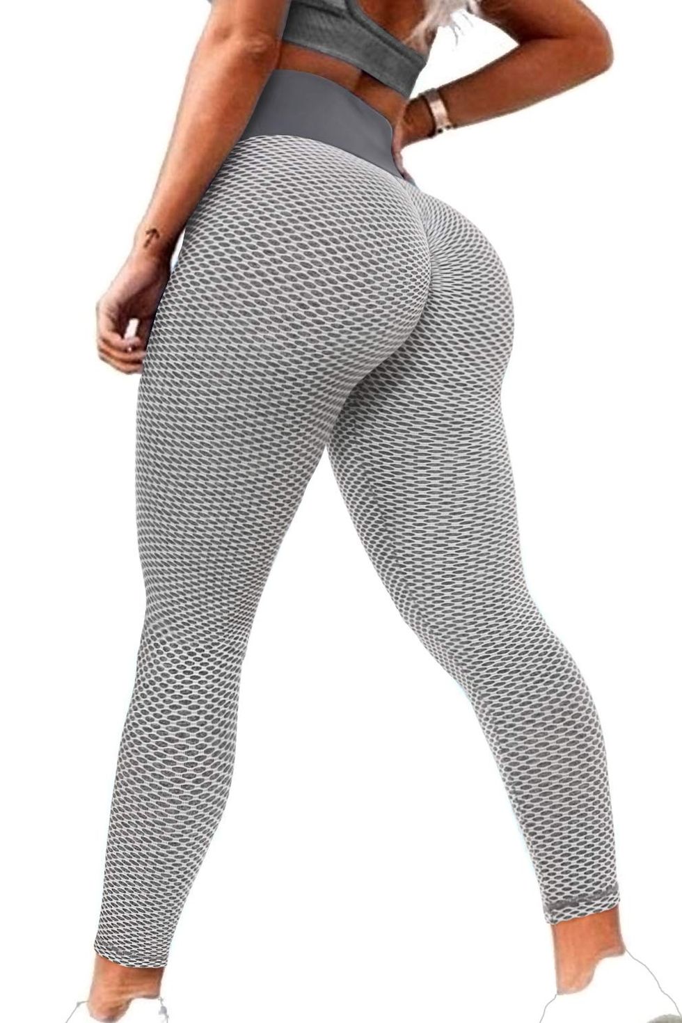 A AGROSTE Scrunch Butt Lifting Seamless Leggings Booty High Waisted Workout Yoga  Pants Anti-Cellulite Scrunch Pants Grey-S 