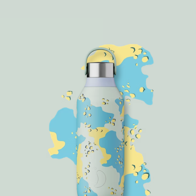 Personalised Aqua Blue 500ml Thermos Water Bottle Like Chillys