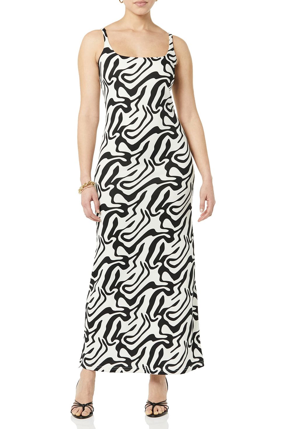 Women's Cleo Bodycon Maxi Dress, Gardenia Wave Print