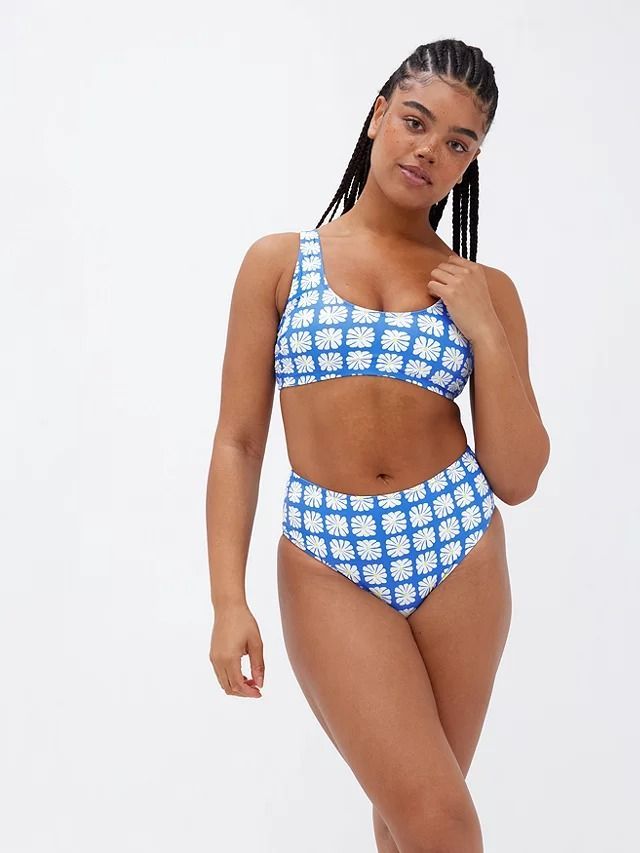 Polka dot high on sale waisted bikini bottom