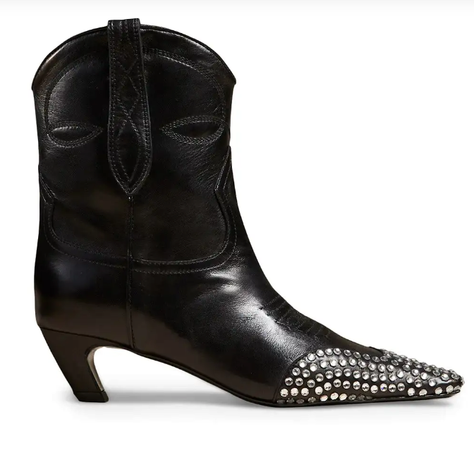 Dallas Crystal Toe Ankle Boots