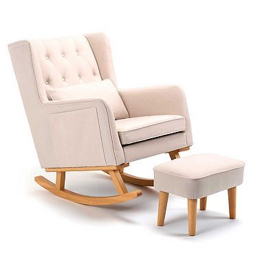 Jonah Rocking Chair & Foot Stool Set - Nursing Chairs - Tutti Bambini
