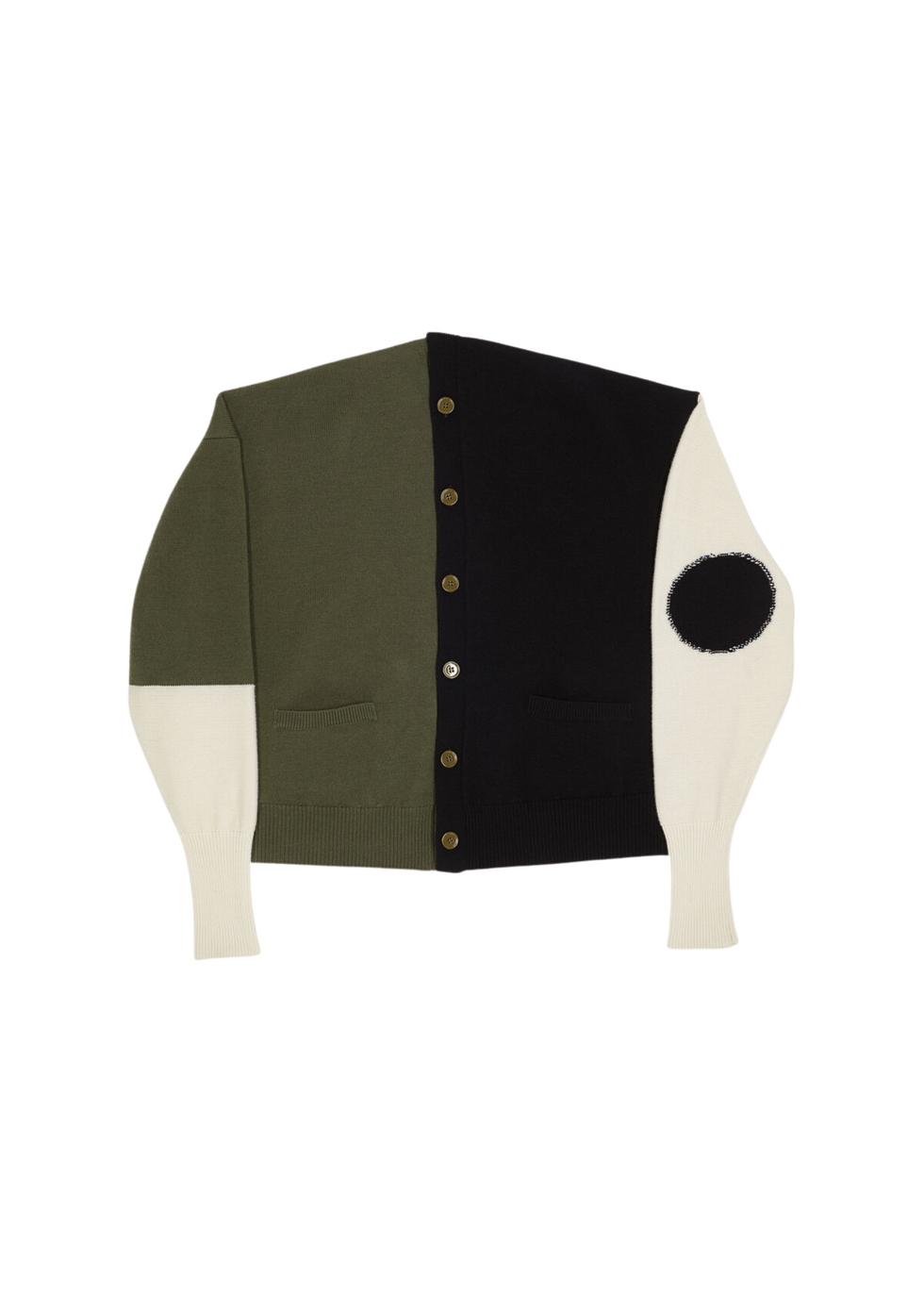Color Block Buttoned Cardigan