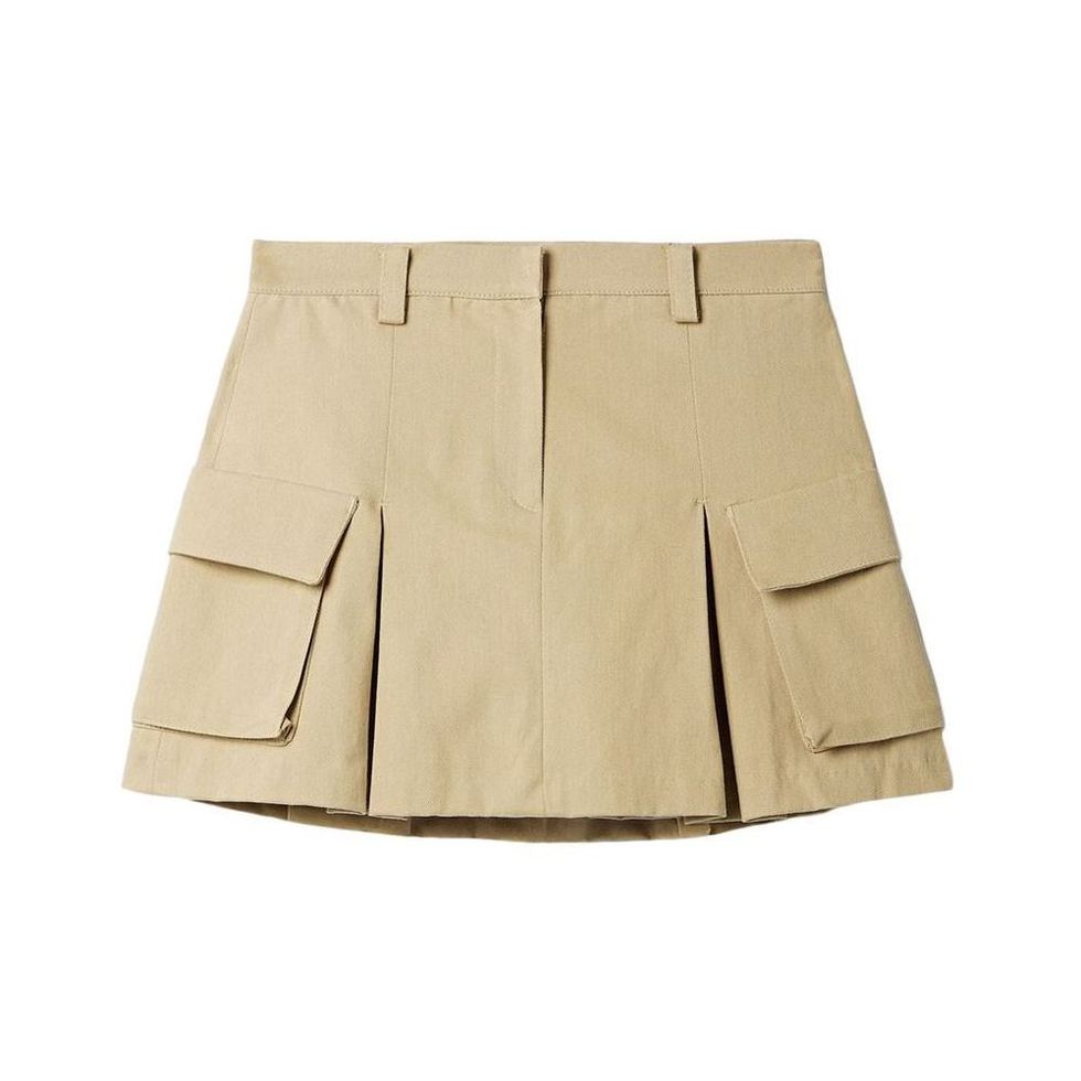 Audrey Pleated Cotton-twill Mini Skirt
