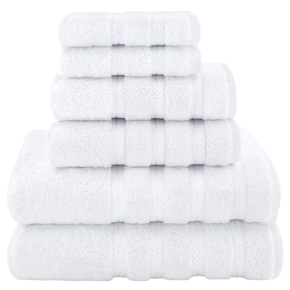 AmericanVeteranTowel Hotel Quality Super Absorbent & Soft Genunine Cotton, 6 Piece Turkish Towel Set for Kitchen & Decorative Bathroom Sets Includes 2