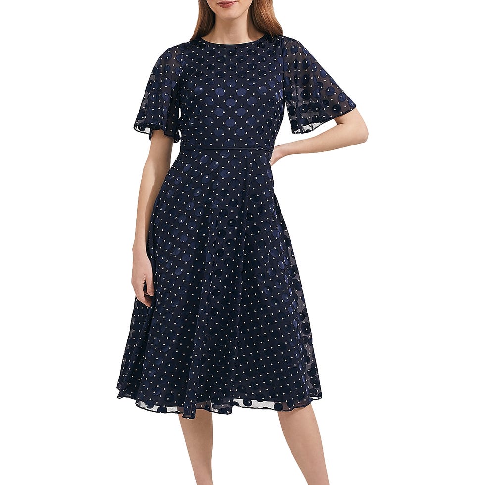 Hobbs London Ceira Flutter Sleeve Dress