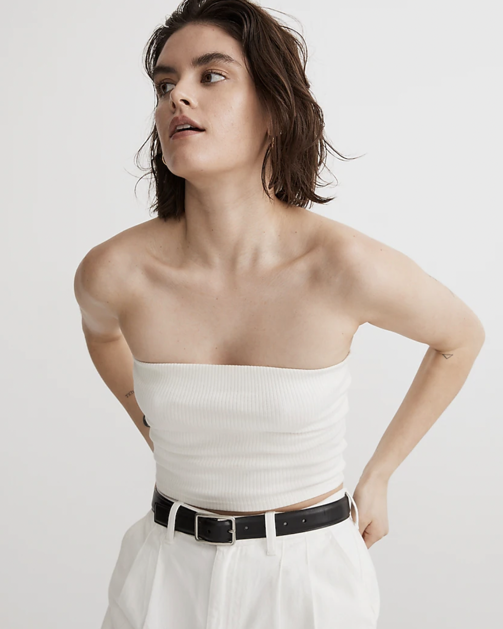 Women's Clothing Summer 2023  Strapless White Tube Top