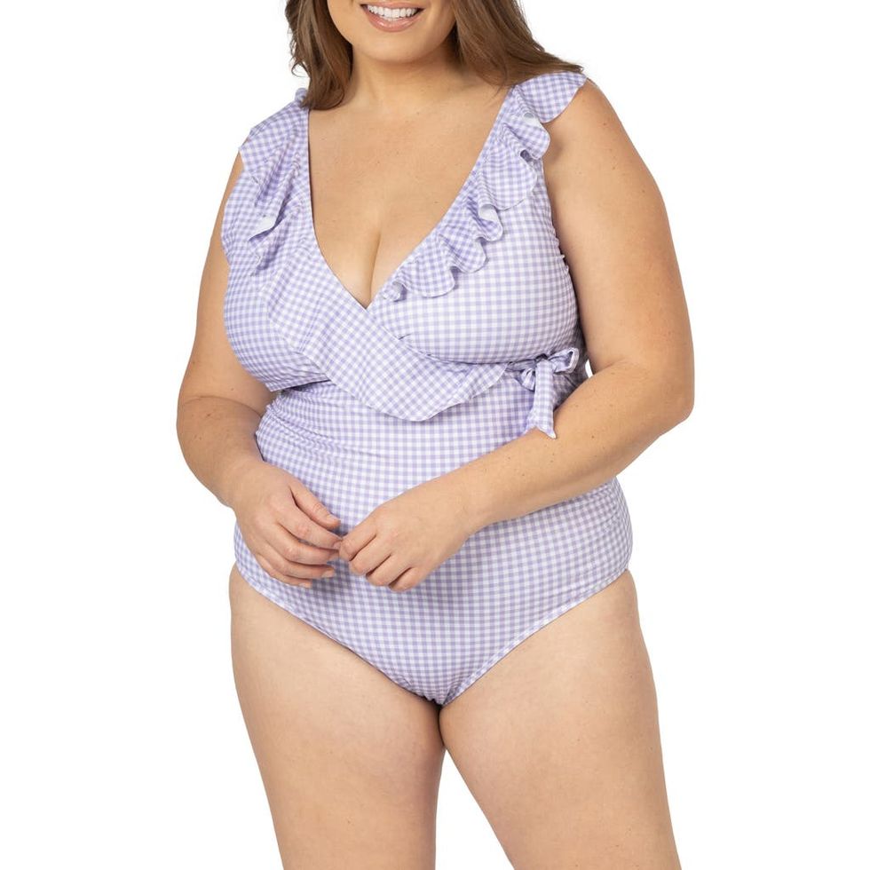 Maternity Swimwear with Skirt Maternity Swimwear Plus Size Maternity  Swimwear Maternity Swimwear 2 Piece (Color : Sky Blue, Size : 2XL)