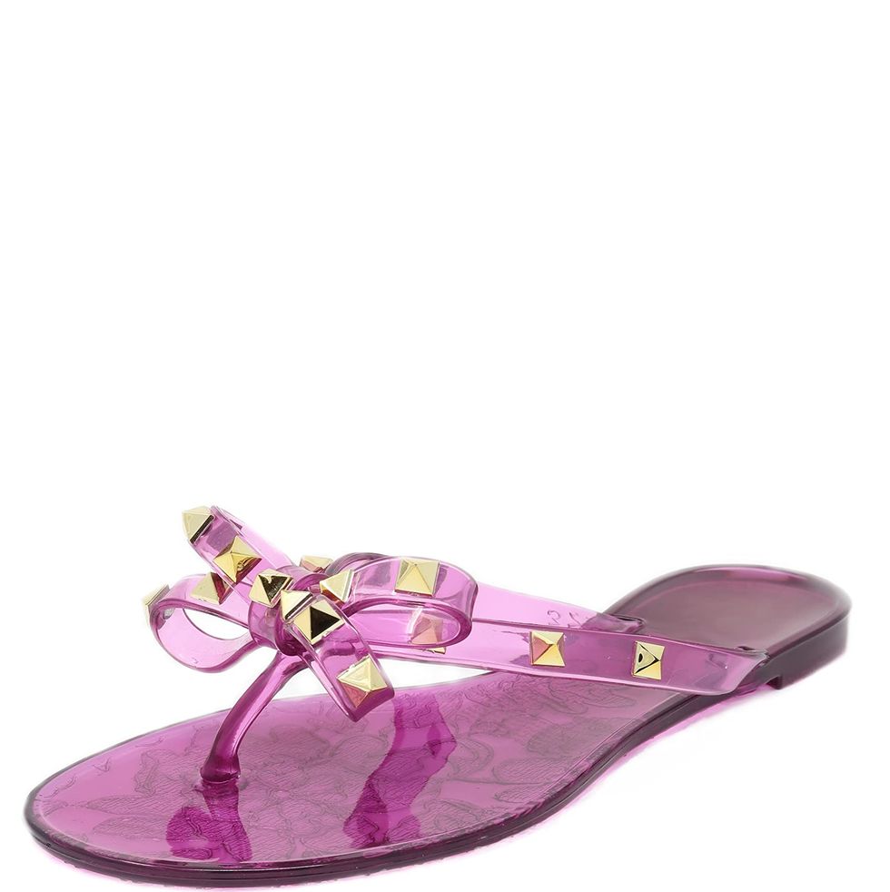 Studded Jelly Flip Flops Sandals
