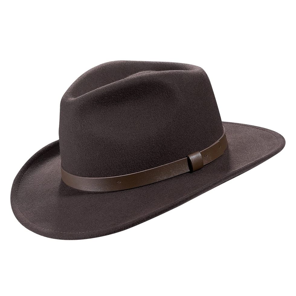 Indiana Jones Men's Wool Felt Fedora, Brown, XX-Large at  Men's  Clothing store: Novelty Buttons And Pins