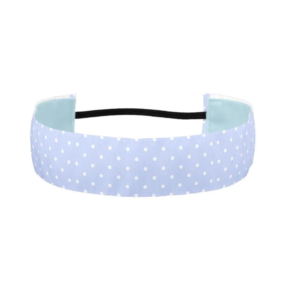 Pastel Blue & White Polka Dots Headband
