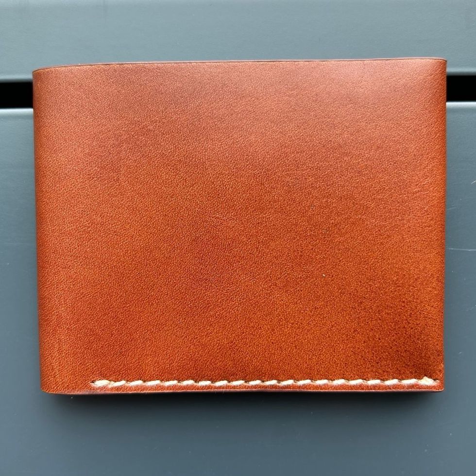 Cognac Countryman Paunchy-Grain Leather Wallet