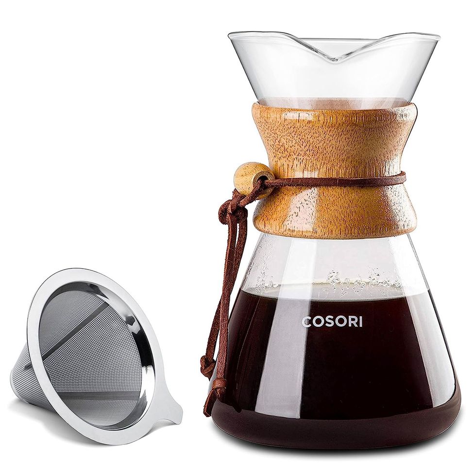asobu Insulated Pour-over Coffee Maker (Black) - Coffee - Black, Silver -  Stainless Steel, Borosilicate Glass Body