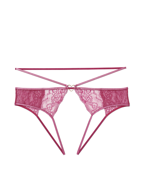 Victoria secret ouvert Panty floral heart cut out cheeky Lace Mesh  underwear 