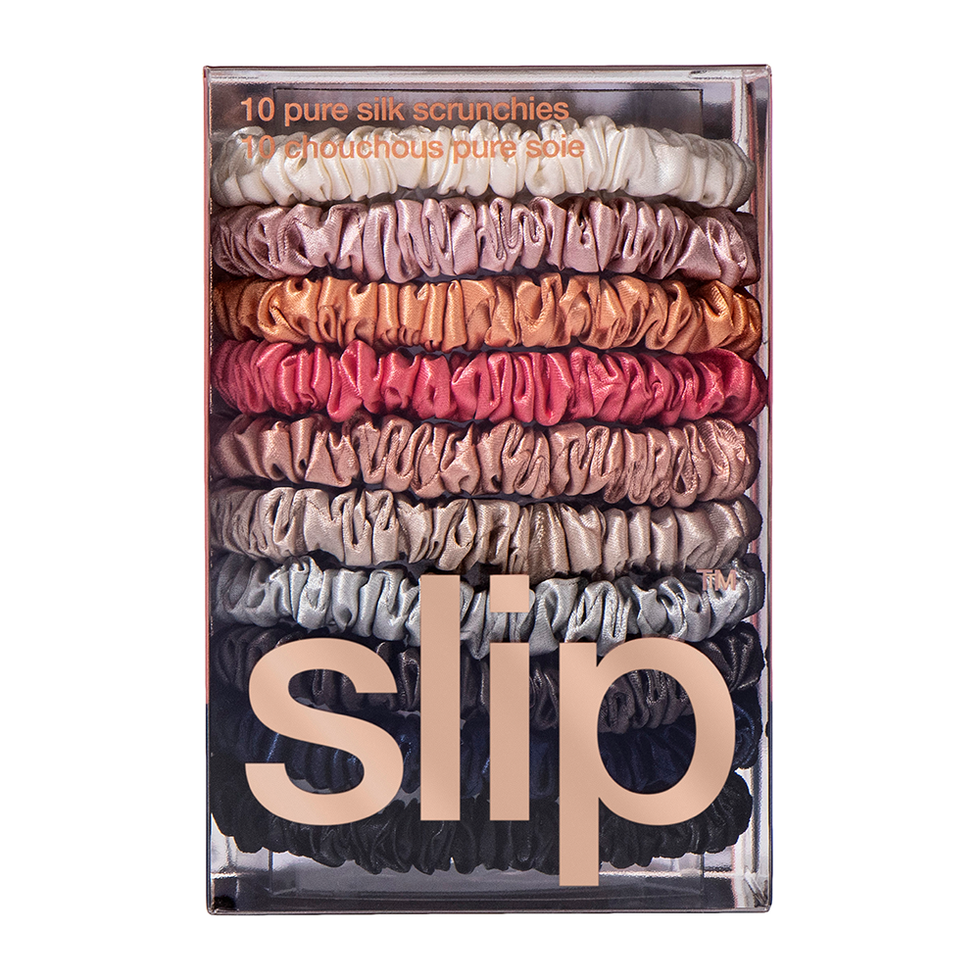 Pure Silk 10-Pack Skinny Scrunchies