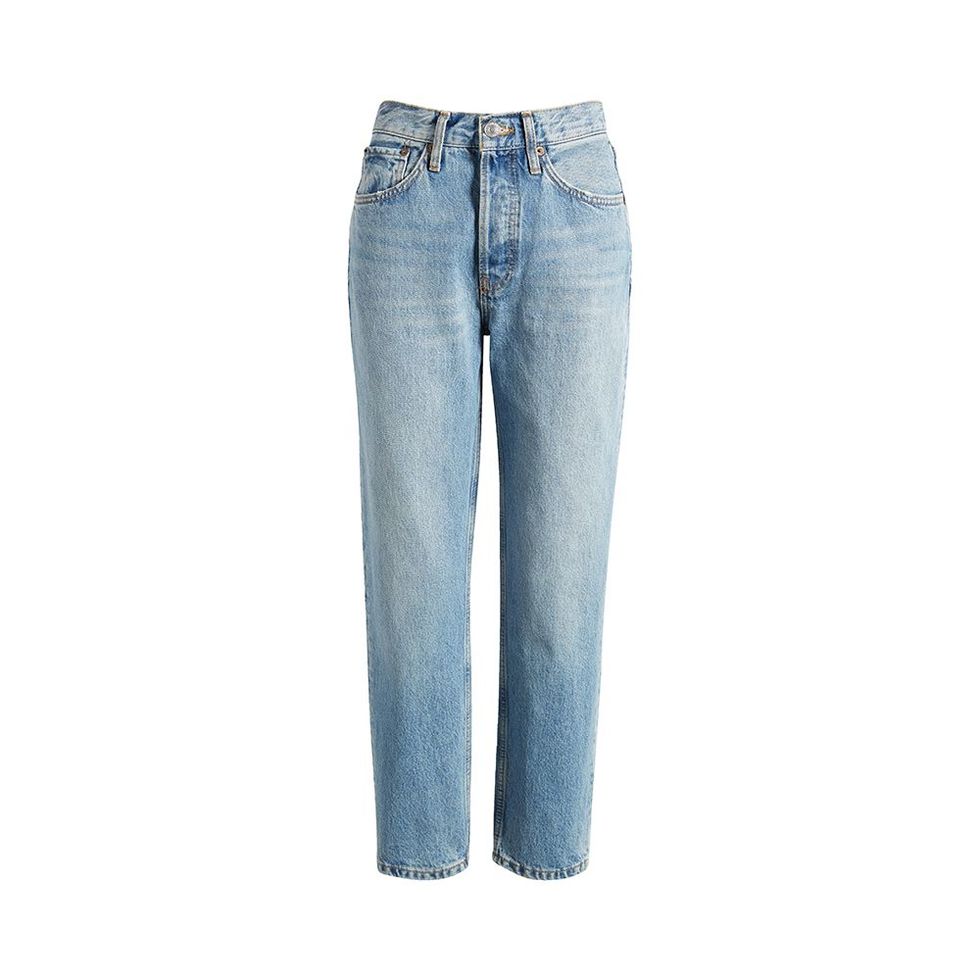 ‘70s Ultra High Waist Stove Pipe Jeans in Worn 
