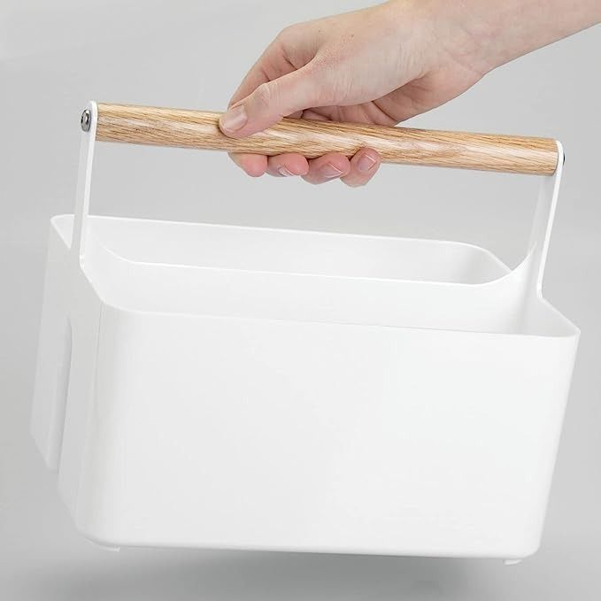 UUJOLY Plastic Organizer Storage Baskets with Handles, Shower Caddy Bins  Organizer for Bathroom and kitchen（Grey