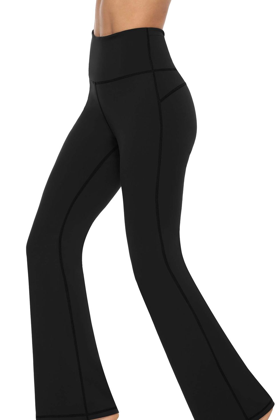 TNNZEET Women's Black Flare Yoga Pants, Crossover High Waisted Casual  Bootcut Leggings