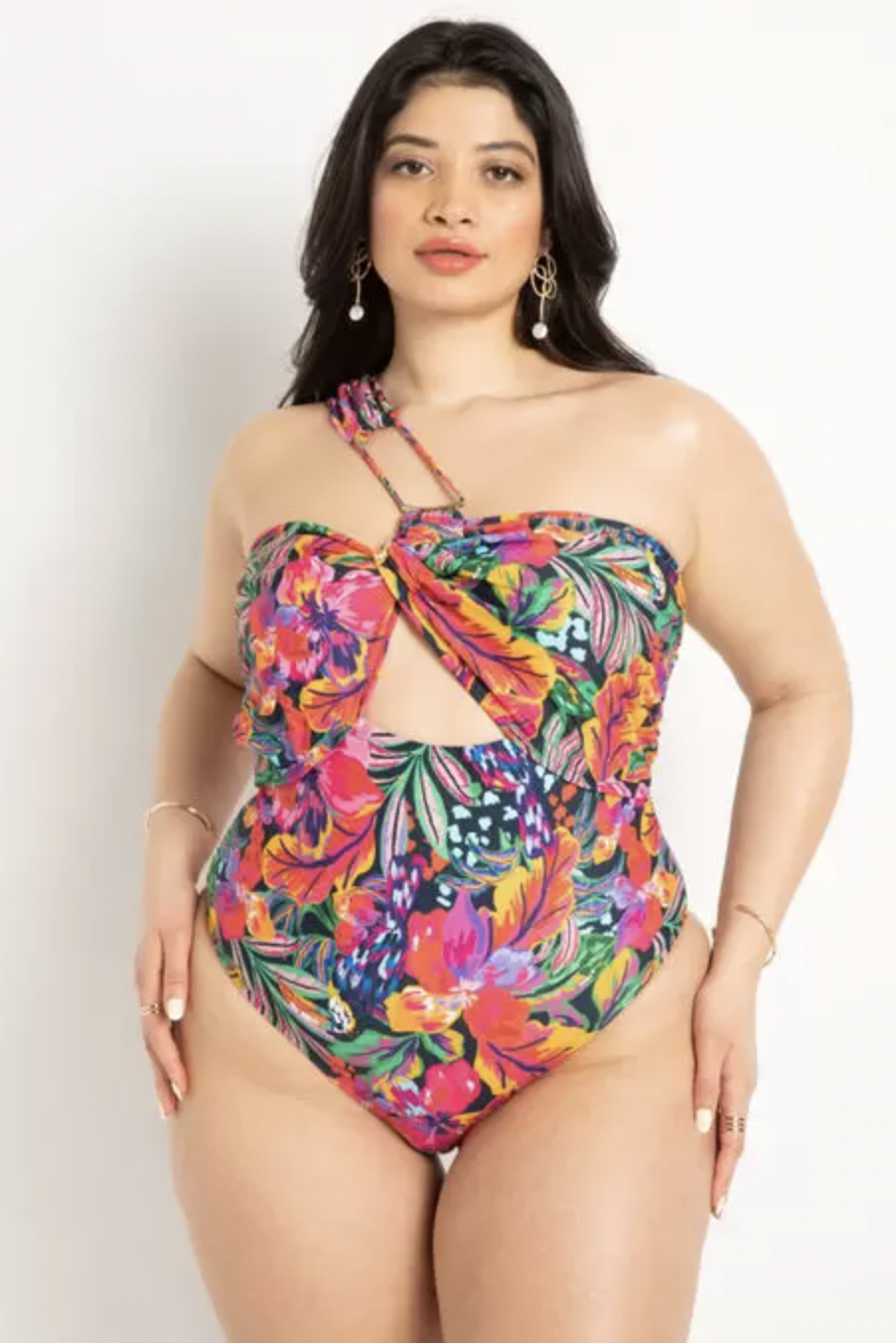 Swimdress Plus Size Split Body Hollow Out Beach Bikini Summer Women's  Swimsuit Built in Bra Off Shoulder Swim Top (Color : A, Size : X-Large)