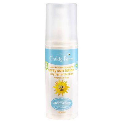 Childs Farm 50+ Spf Sun Lotion Spray Fragrance Free 100Ml