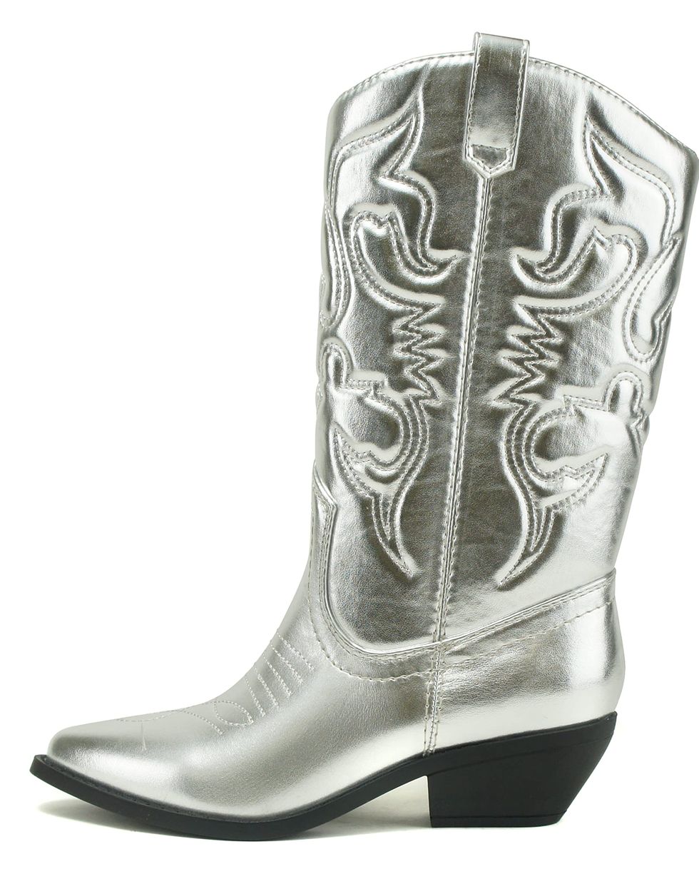 Western Cowboy Stitched Pointe Toe Boots