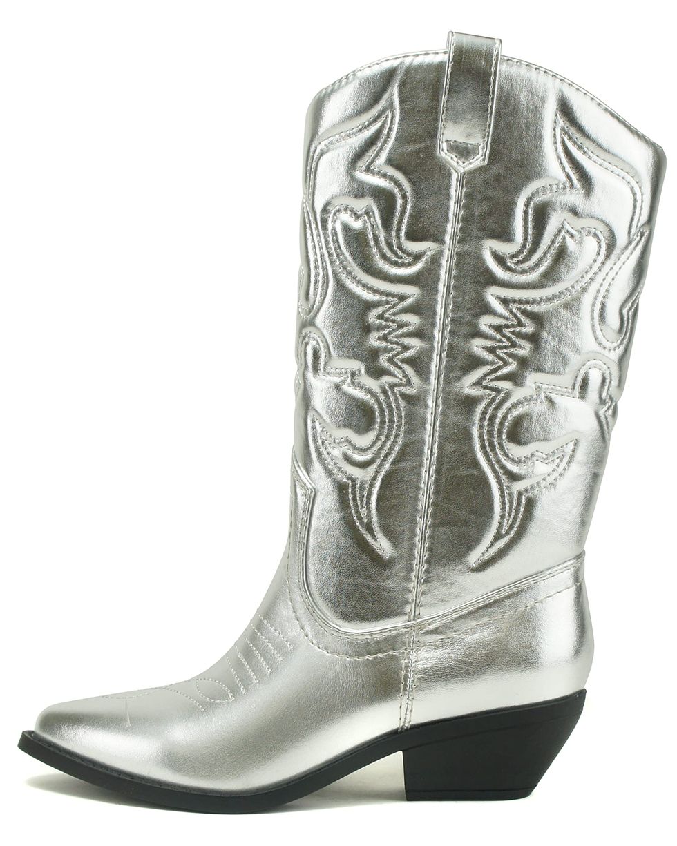 Western Cowboy Stitched Pointe Toe Boots