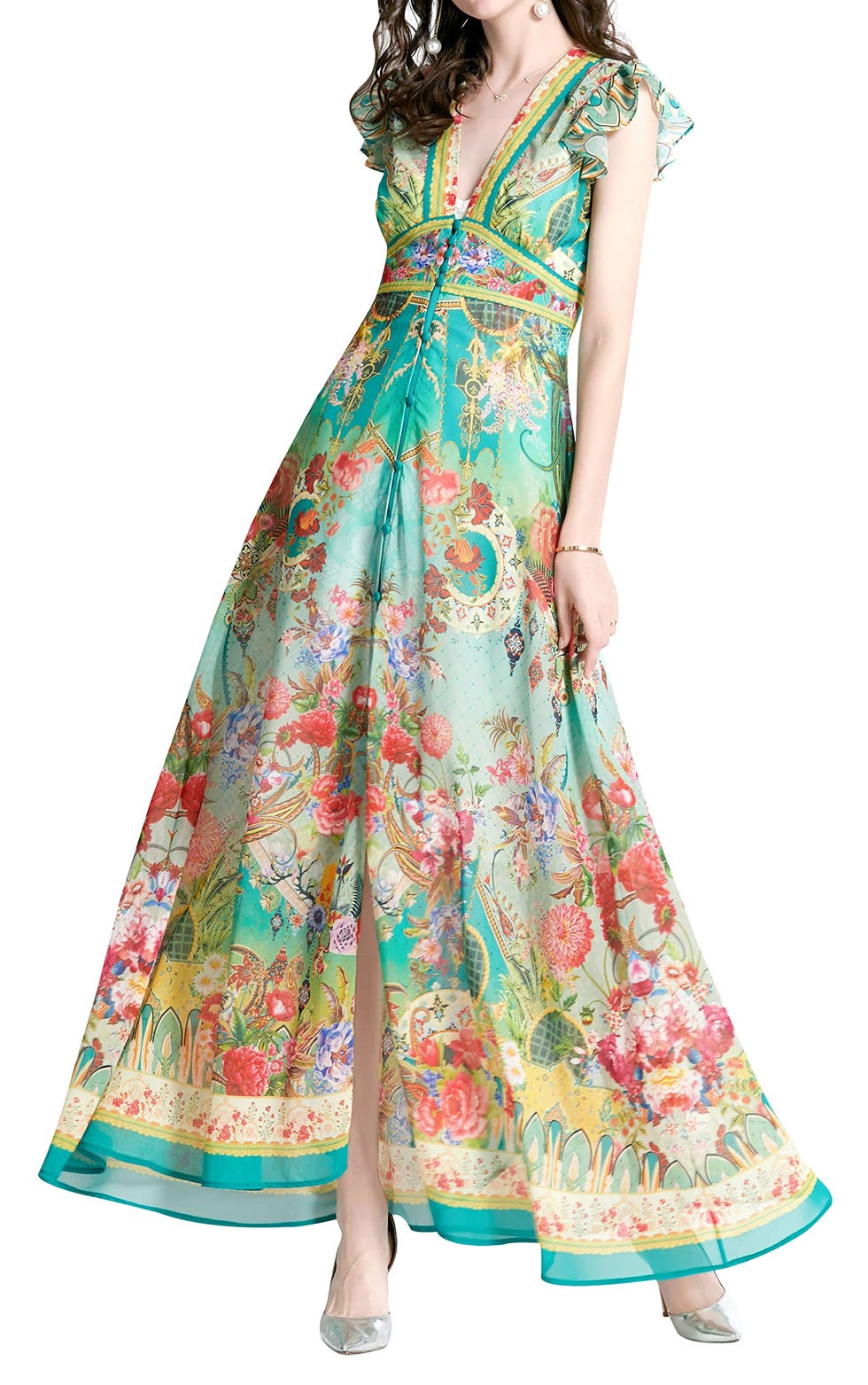 Women's Floral Print Maxi Dress 