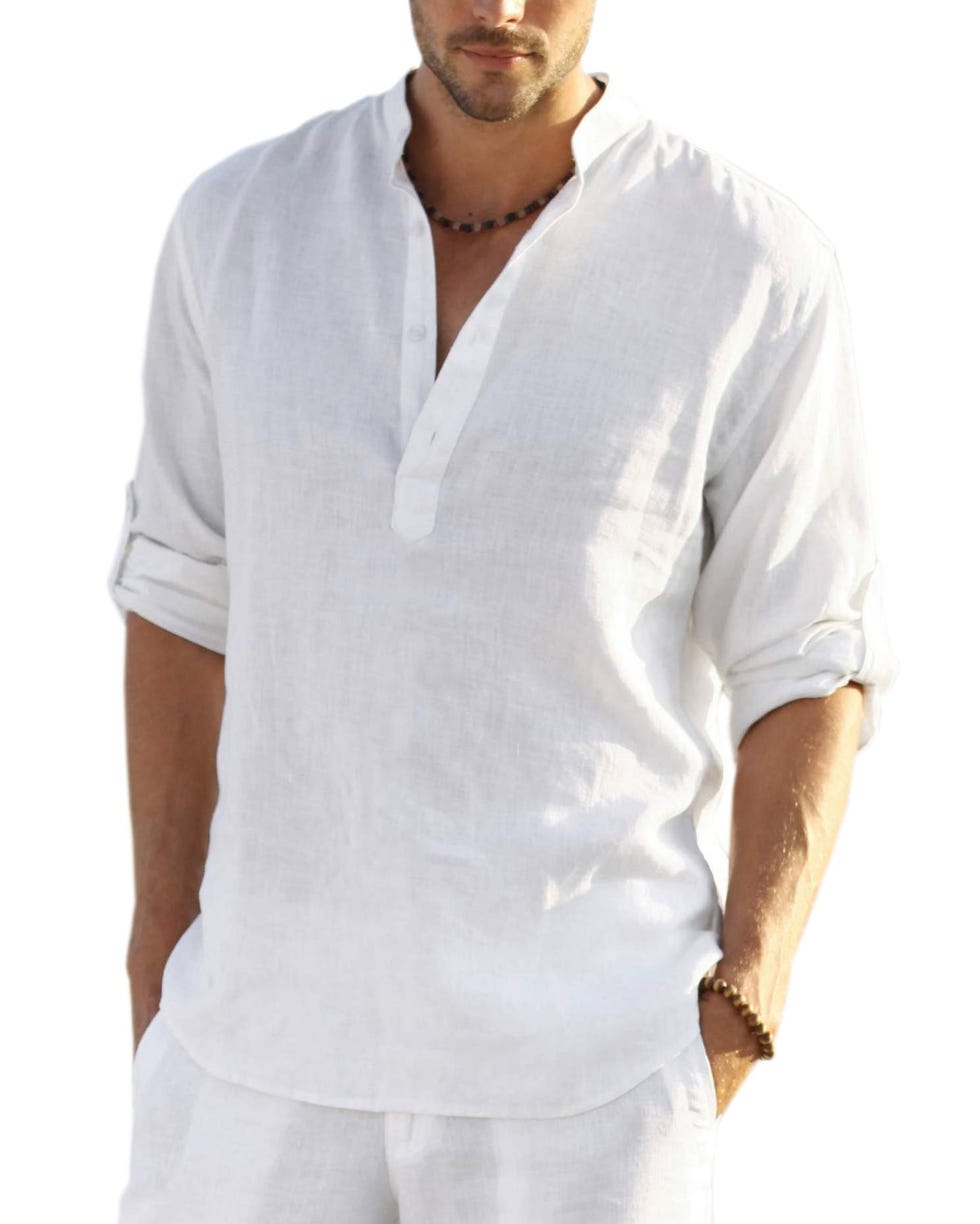 Men's Cotton Linen Henley Shirt Men's Cotton Linen Henley Shirt