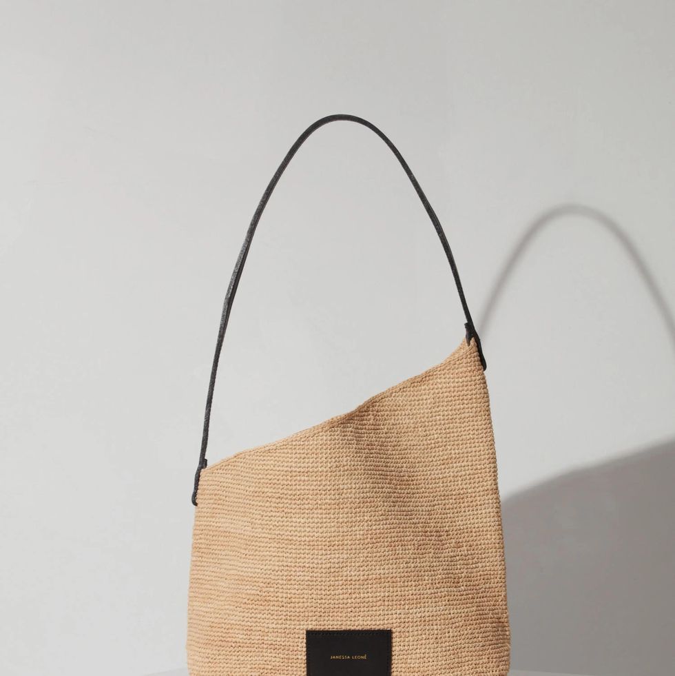 Shop LOEWE Street Style Plain Crossbody Logo Straw Bags by