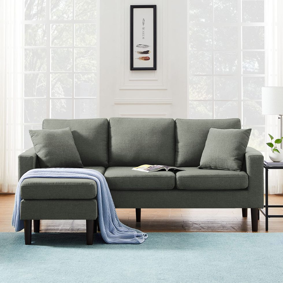 Convertible Linen L-Shaped Couch